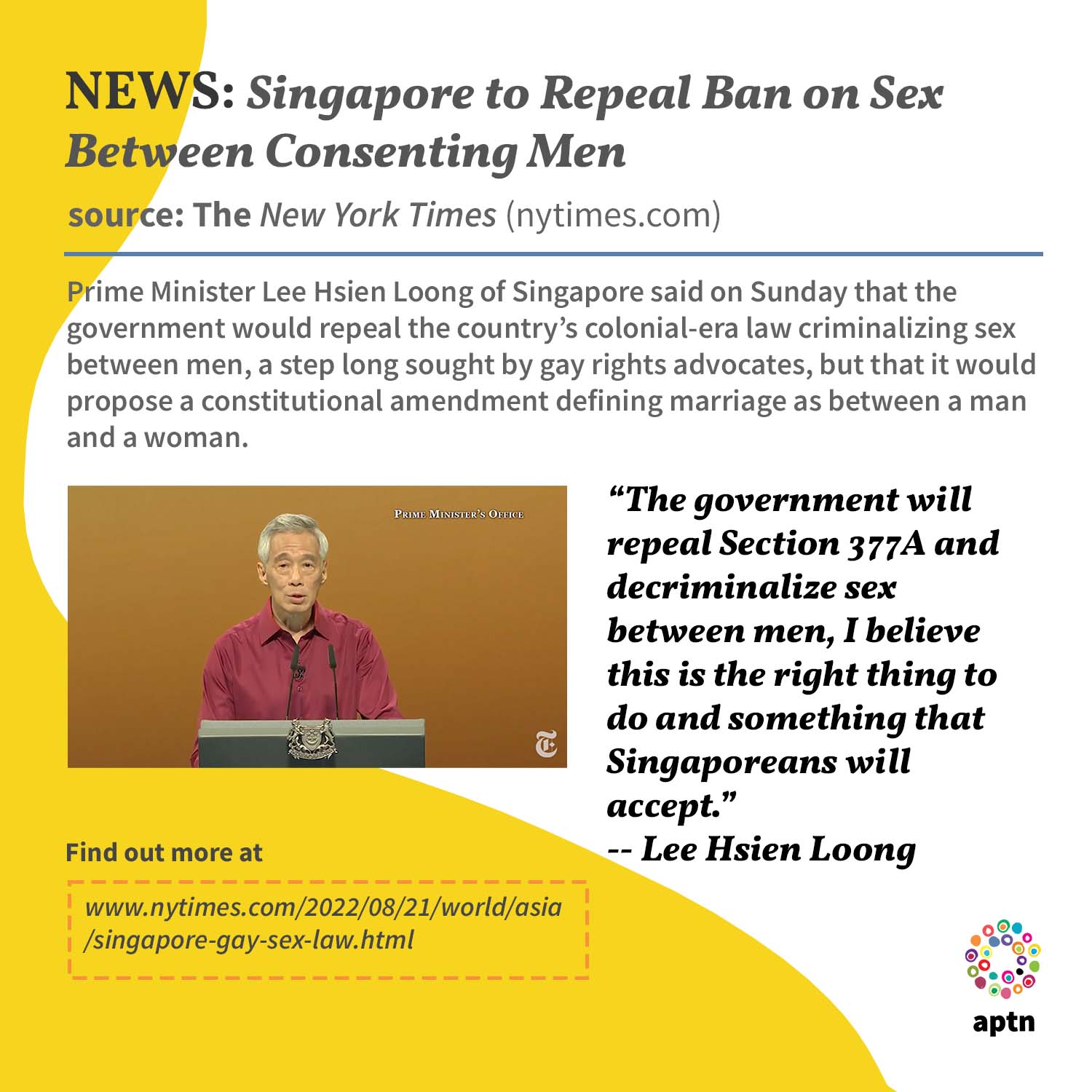 News Singapore To Repeal Ban On Sex Between Consenting Men Asia 
